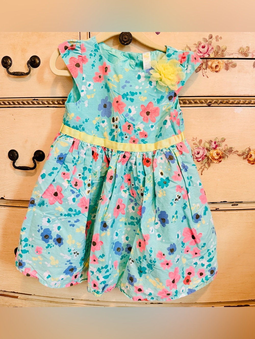 Cherokee Aqua Floral Dress